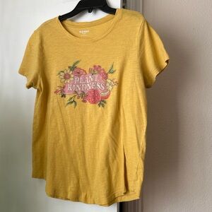 Old Navy Yellow 'Plant Kindness' Floral Tee